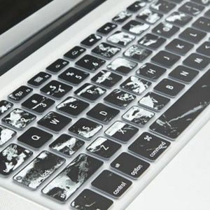 Laptop Marbled Keyboard Cover Black White